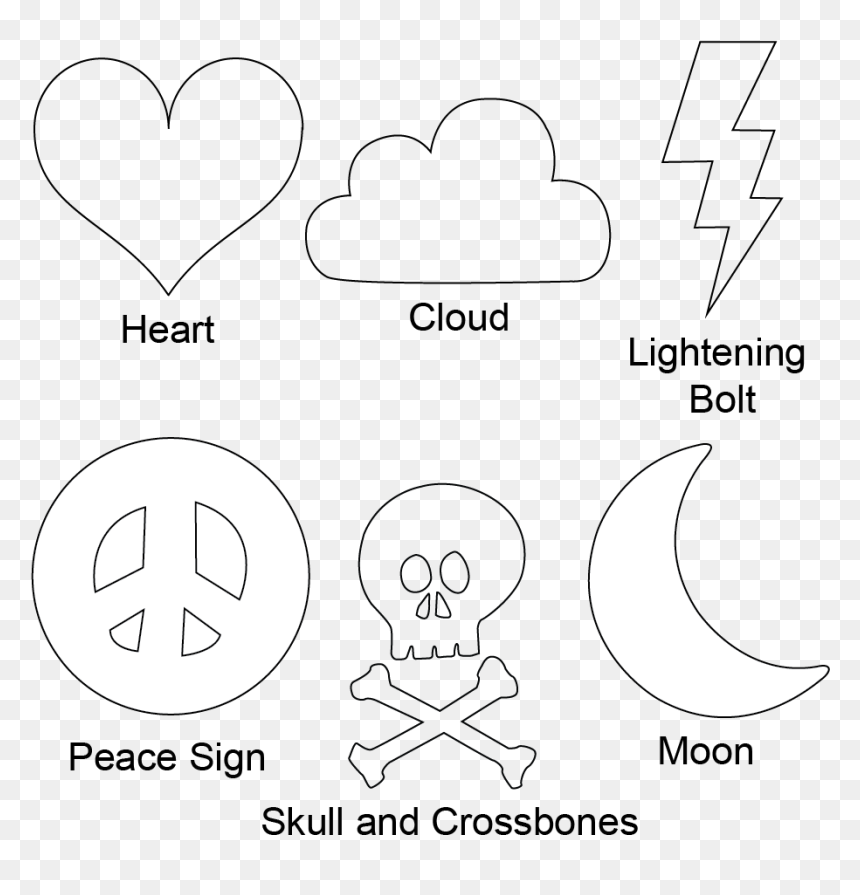 Line Art, HD Png Download - skull heart png