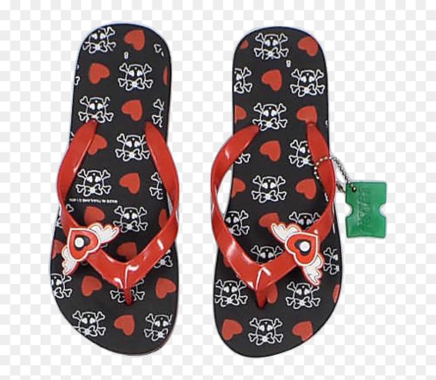 Flip-flops, HD Png Download - skull heart png