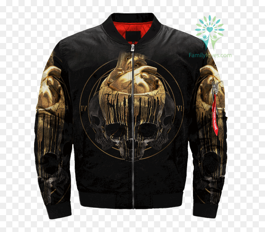 Skull Heart Over Print Jacket %tag Familyloves - Apashe Wallpaper 4k, HD Png Download - skull heart png