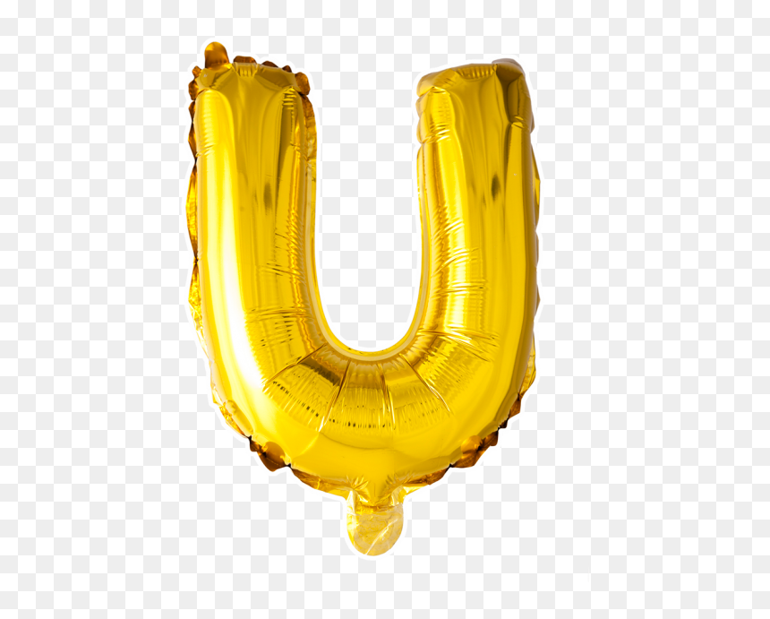 Foilballoon U , 40" - U Balloon Transparent, HD Png Download - gold glitter letters png
