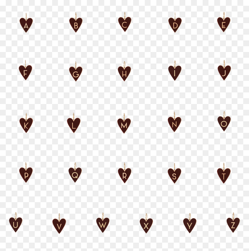 Medium Gold Border Enamel Heart With Letter - Gold, HD Png Download - gold glitter letters png