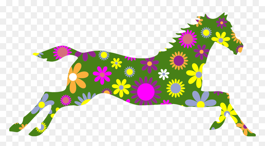 Horse Head Mask Floral Ornament Flower Drawing - Horse Clipart Royalty Free, HD Png Download - floral ornament png