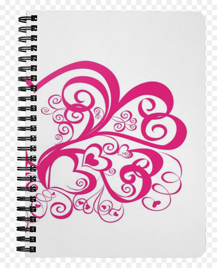 Beautiful Heart Floral Ornament Element Design Notebook - Lacy Hearts, HD Png Download - floral ornament png