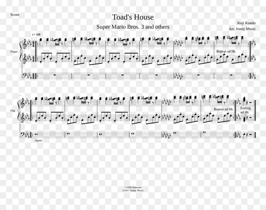 Sheet Music, HD Png Download - mario toad png