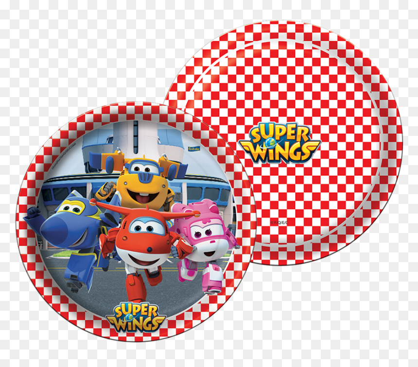 Prato Redondo Super Wings-08 Unidades - Adesivo Super Wings, HD Png Download - super wings png