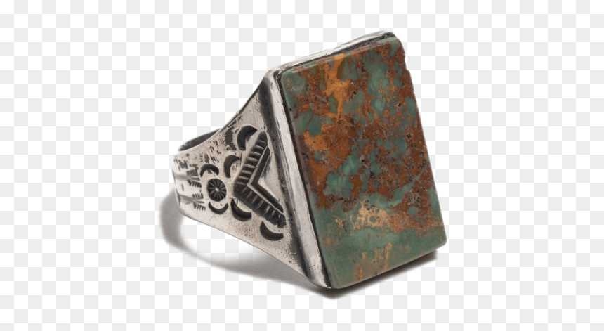 Vintage 1960’s Navajo Sterling Silver And Slab Cut - Titanium Ring, HD Png Download - stone slab png