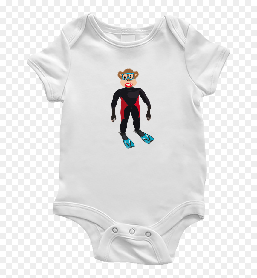 Body Bébé Le Singe Plongeur Par Les Caprices De Filles - Body Drole Bebe, HD Png Download - superheroes bebes png