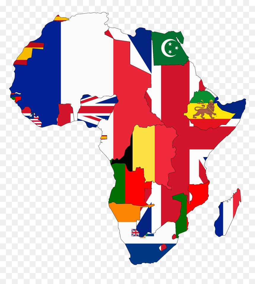 Flag Map Of Colonial Africa - Colonial Africa Flag Map, HD Png Download - map .png