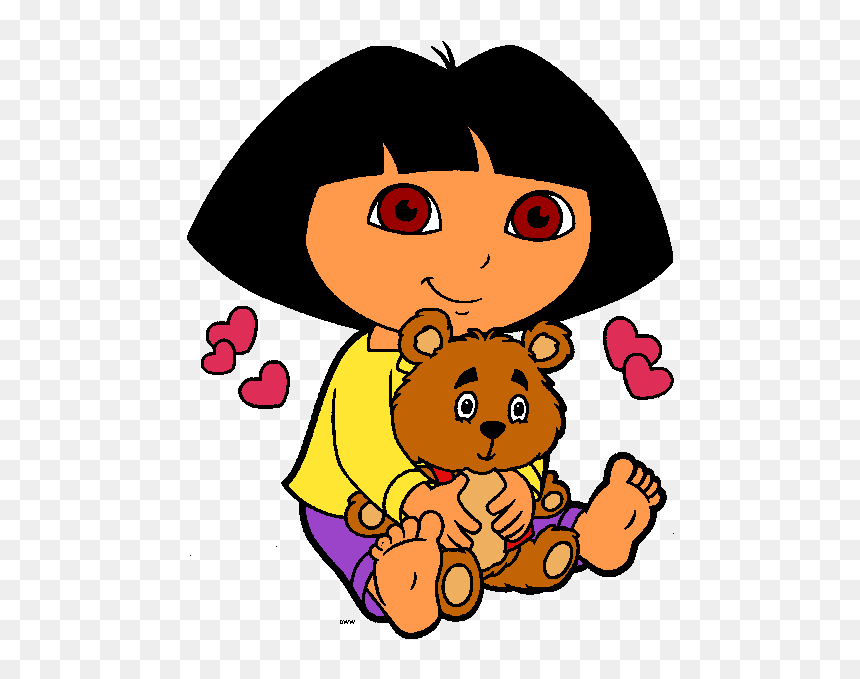Dibujos Para Colorear - Dora The Explorer With Teddy, HD Png Download - dora la exploradora png