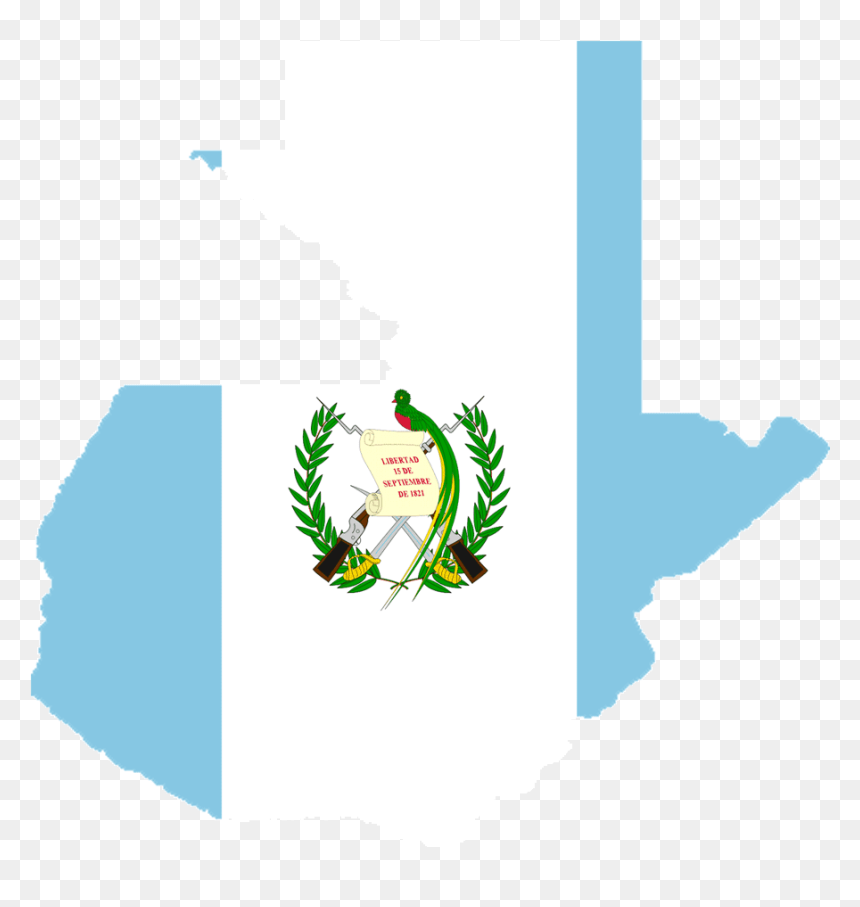 Guatemala Flag Map, HD Png Download - bandera guatemala png