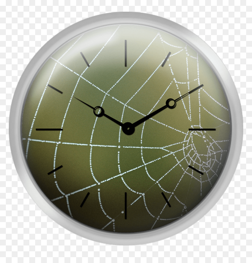 Droplets On Spider Web At Morning - Private Jet Wall Clock, HD Png Download - spider net png