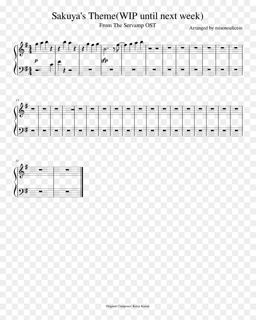 Sheet Music, HD Png Download - sakuya png