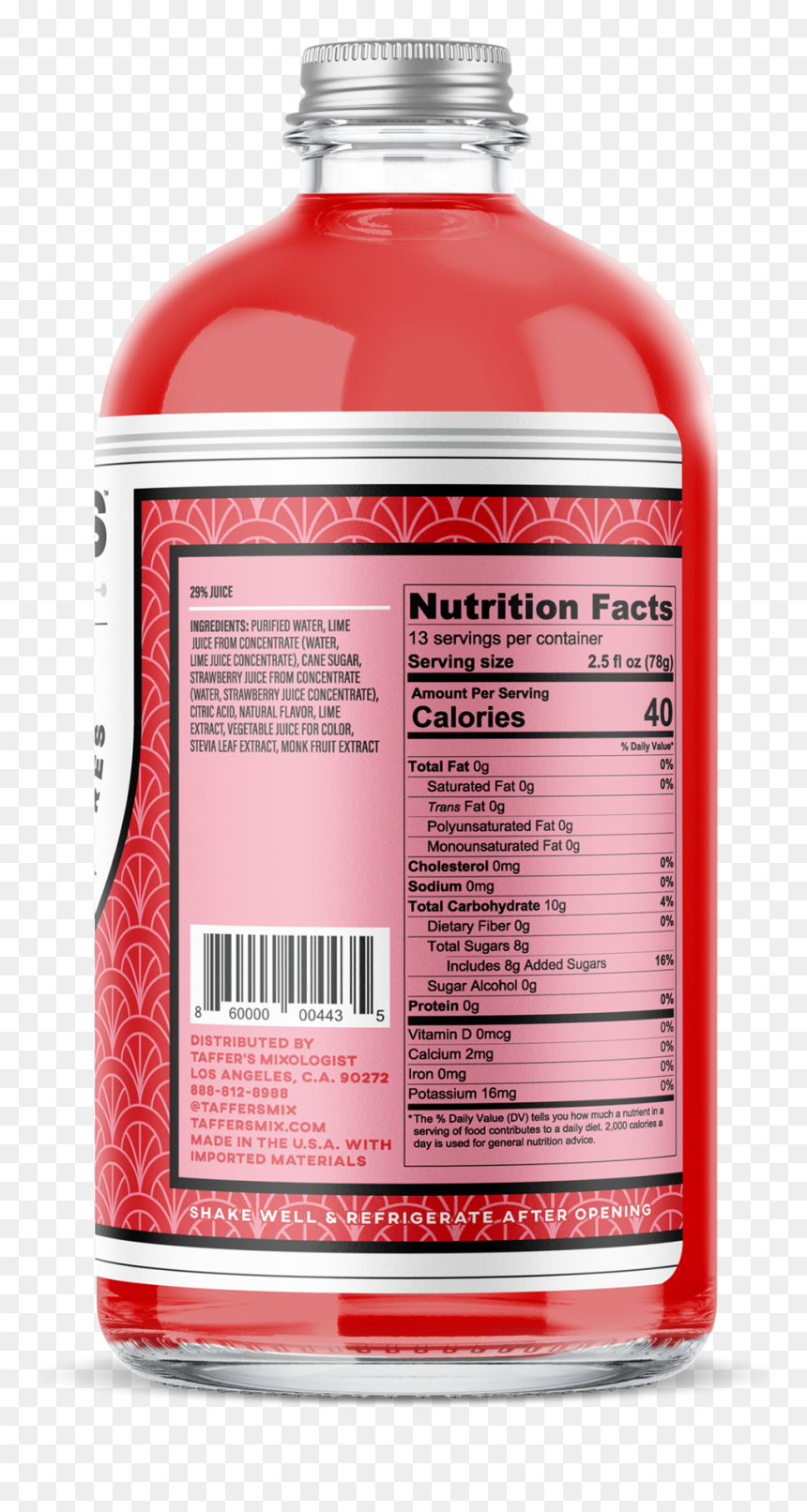 Strawberry Margarita Mix - Plastic Bottle, HD Png Download - margaritas drink png