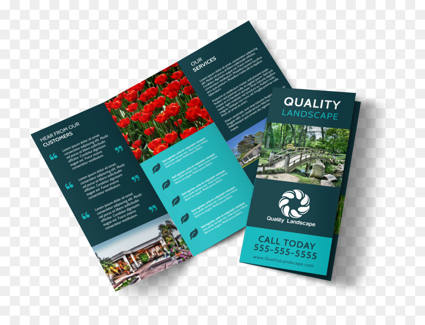 Quality Landscape Tri-fold Brochure Template Preview - Tri Fold Landscape Brochure, HD Png Download - fold png