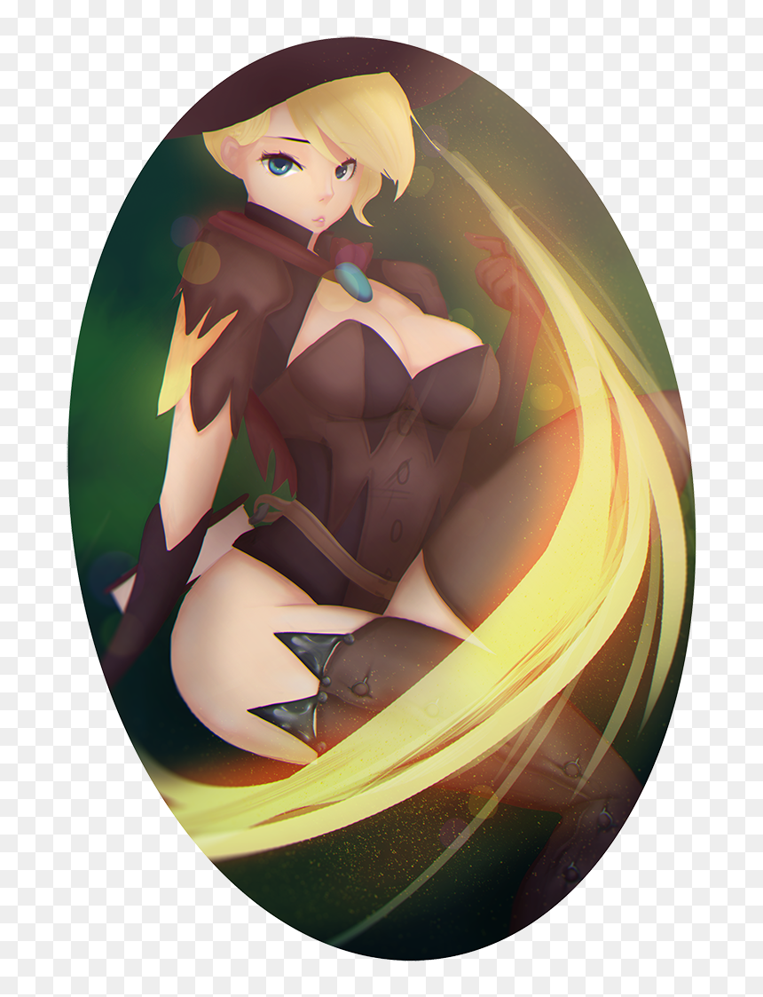 Overwatch Costume Human Hair Color - Cartoon, HD Png Download - witch mercy png