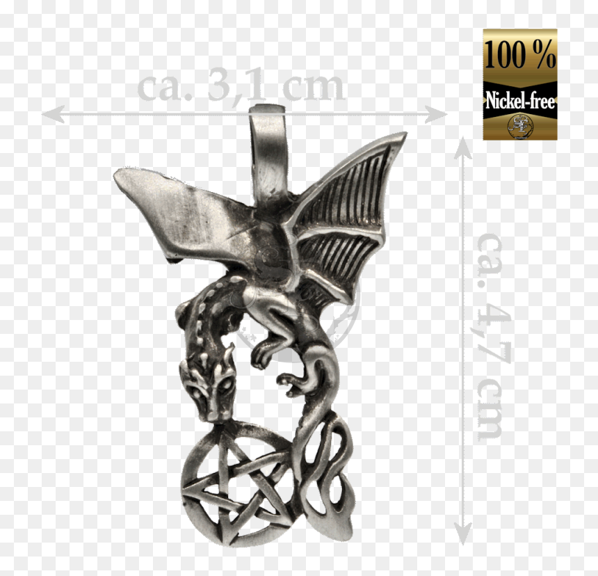 Flying Dragon With Pentagram In The Catch - Pendant, HD Png Download - inverted pentagram png