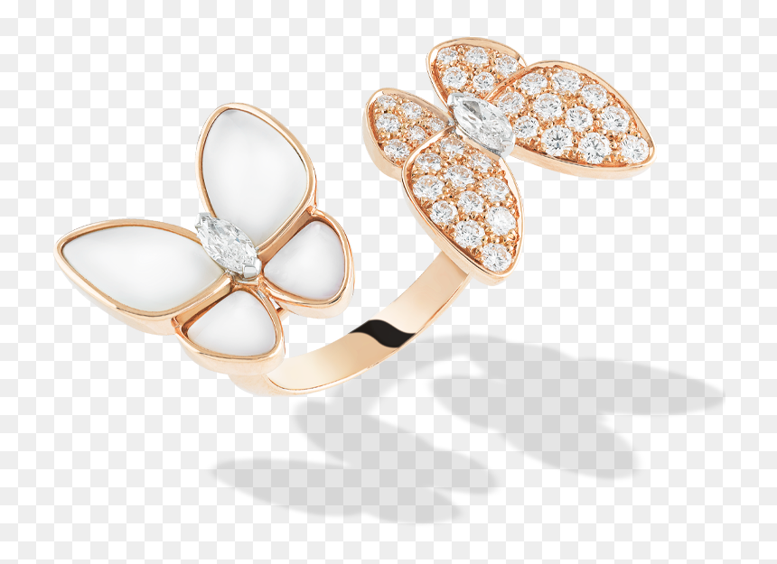 Van Cleef & Arpels Two Butterfly, HD Png Download - gold butterflies png