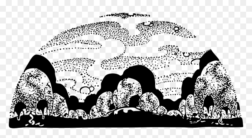 Black N White Landscape Illustration, HD Png Download - nature.png
