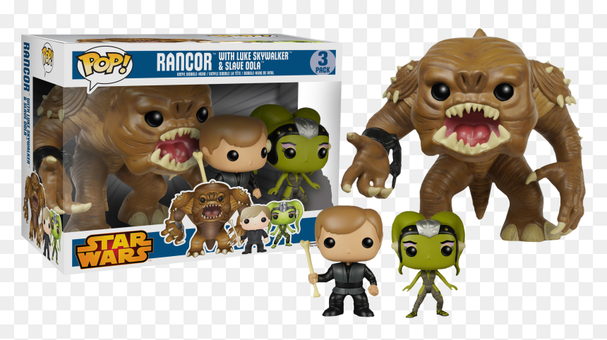 Rancor 6” Super Sized With Luke Skywalker And Slave - Star Wars Rancor Pop Vinyl, HD Png Download - rancor png