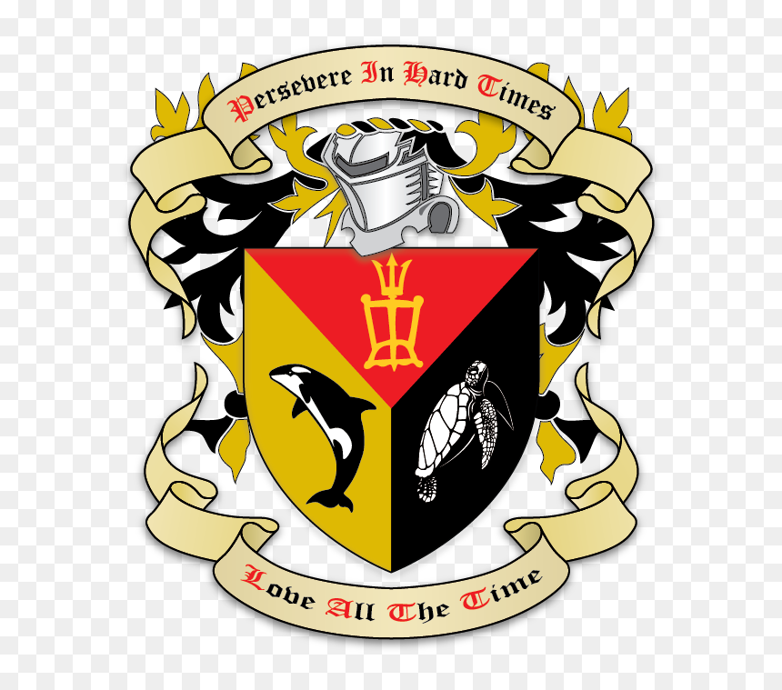 Per Pall, Gules, Sable And Or, In Chief A Waterman - Coats Of Arms Perseverance, HD Png Download - sable png