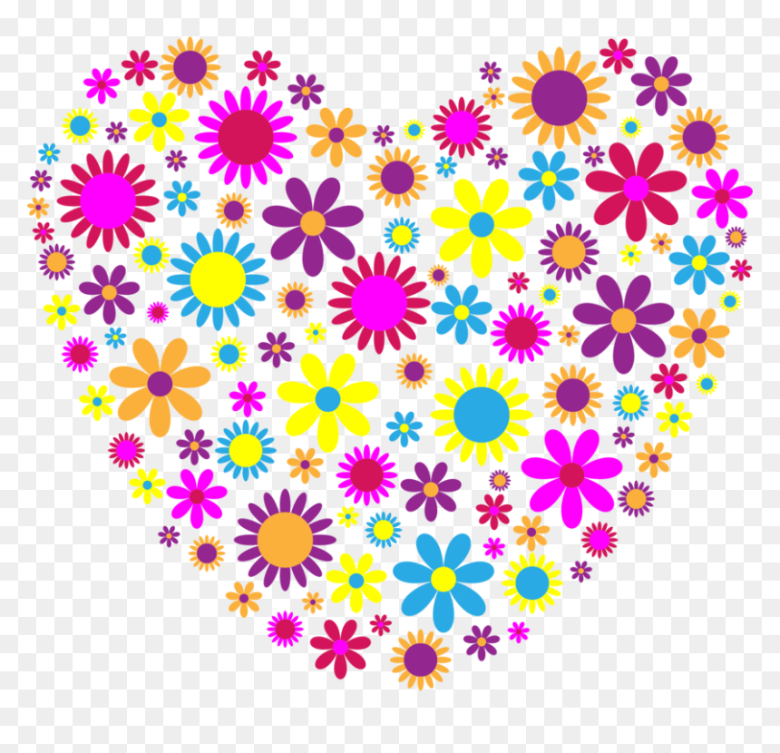Heart,flora,symmetry, HD Png Download - flower heart png