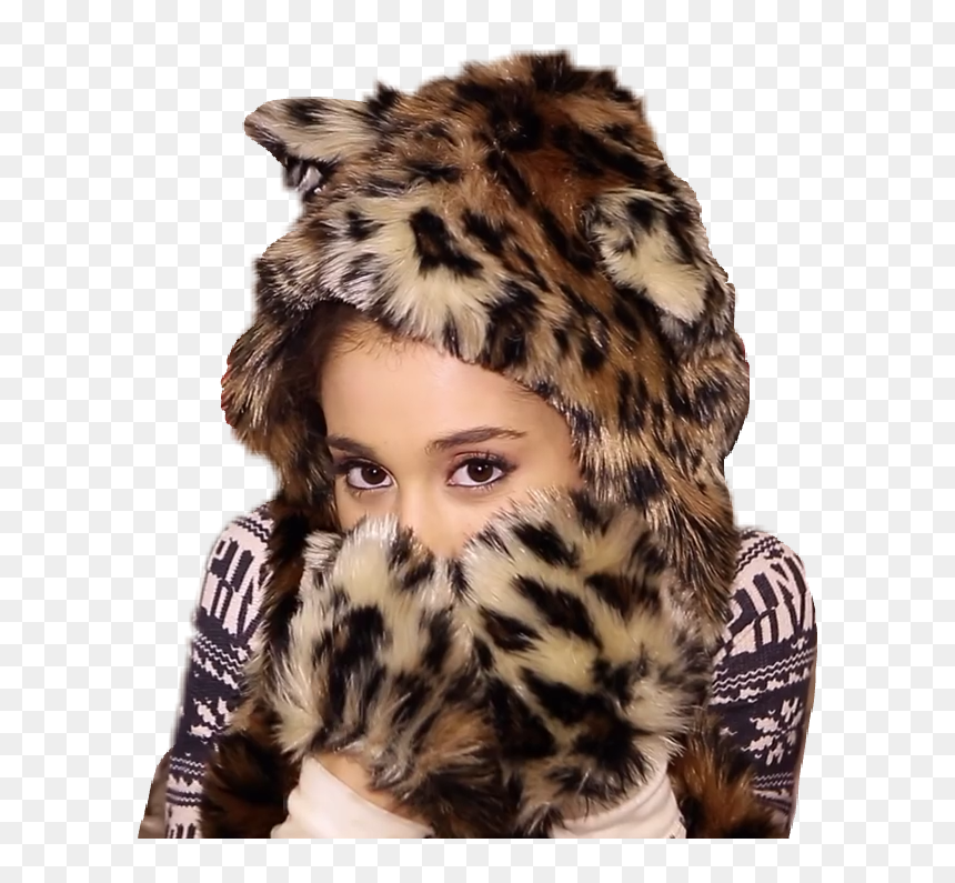 Arianagrande Santatellme Leopardo Cute Tumblr Beautiful, HD Png Download - cute santa png