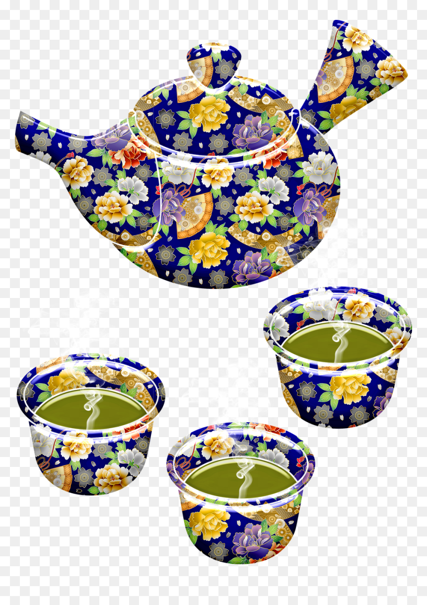 Japanese Tea Set Japanese Pattern Tea Set Tea Free - Teapot, HD Png Download - japanese pattern png