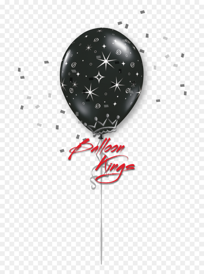11in Sparkles Black - Christmas Balloons Clip Art Free, HD Png Download - sparkle swirl png