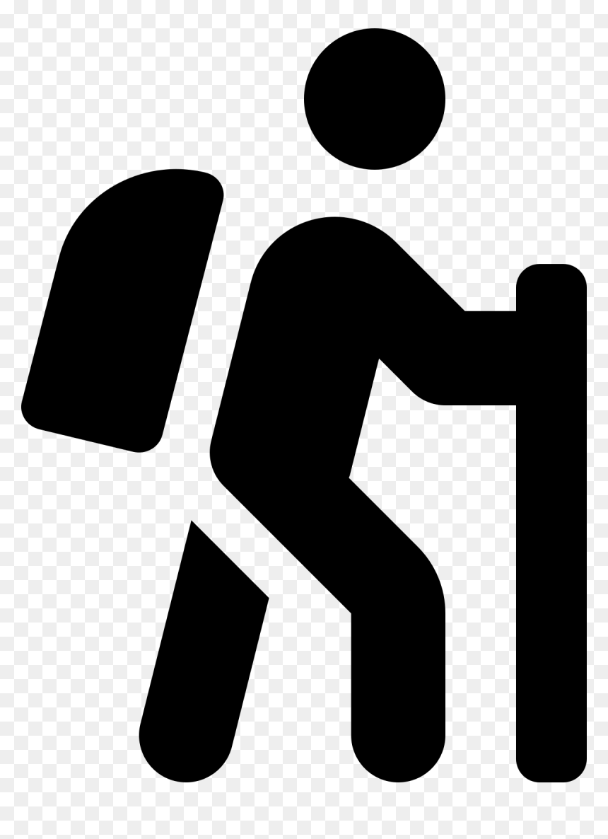 Font Awesome Hiking, HD Png Download - hiking icon png