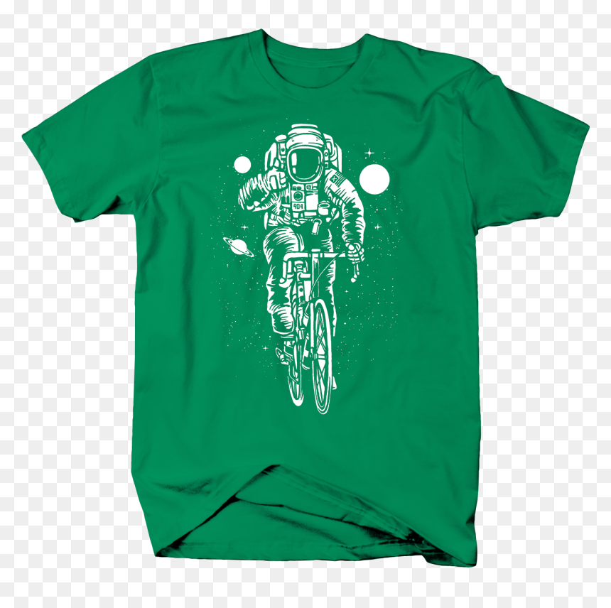 Thumbs Up Astronaut Riding Bike Through Outer Space, HD Png Download - green thumbs up png