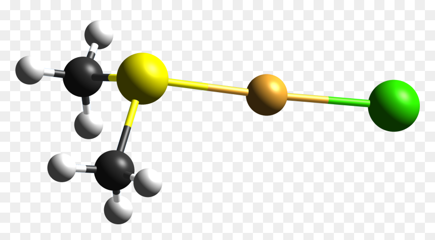Chloro Gold(i) From Xtal 1988 Cm 3d Shiny Balls - Gold Ball And Stick, HD Png Download - gold sphere png