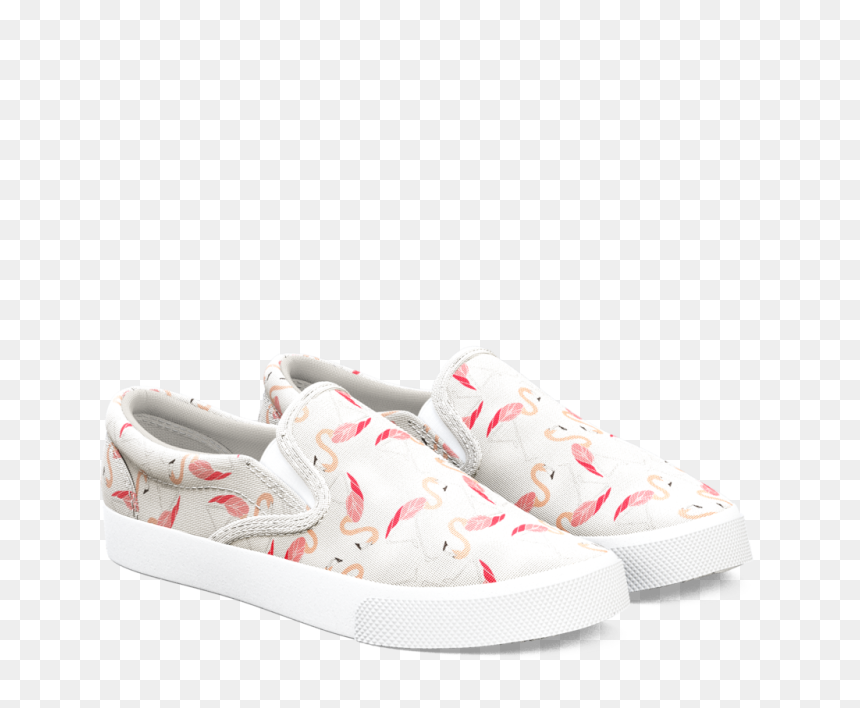 White Shoes With Flamingo Design, HD Png Download - flamingos png