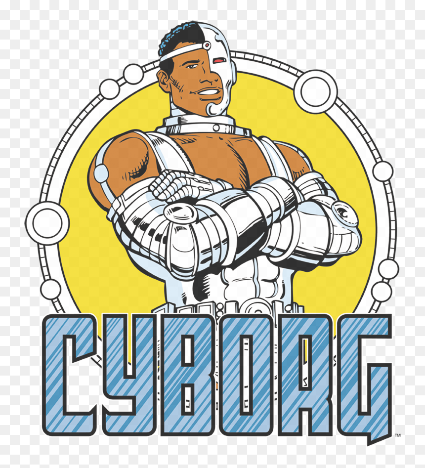 Dc Comics Cyborg T Shirt, HD Png Download - cyborg face png
