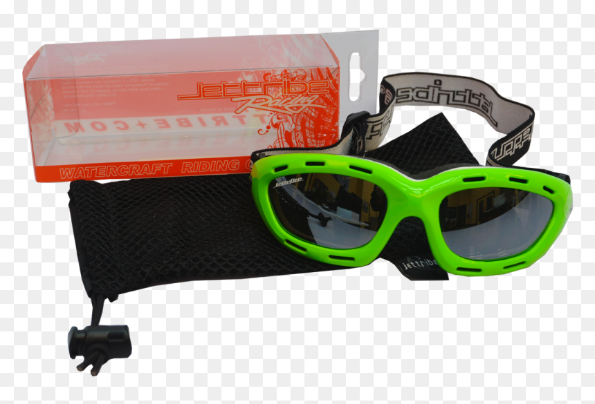 Classic Green Neon Frame/smoke Lens Goggles Pwc - Plastic, HD Png Download - smoke frame png