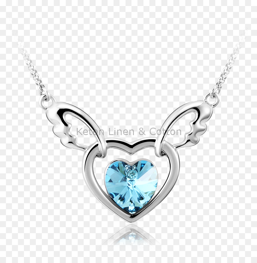 Swarovski Heart Necklace Jewelry - Kalung Kristal, HD Png Download - heart necklace png