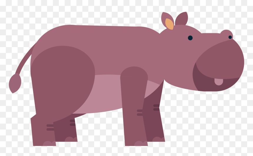 Clipart Hippo Mammal - Indian Rhinoceros, HD Png Download - hippopotamus png