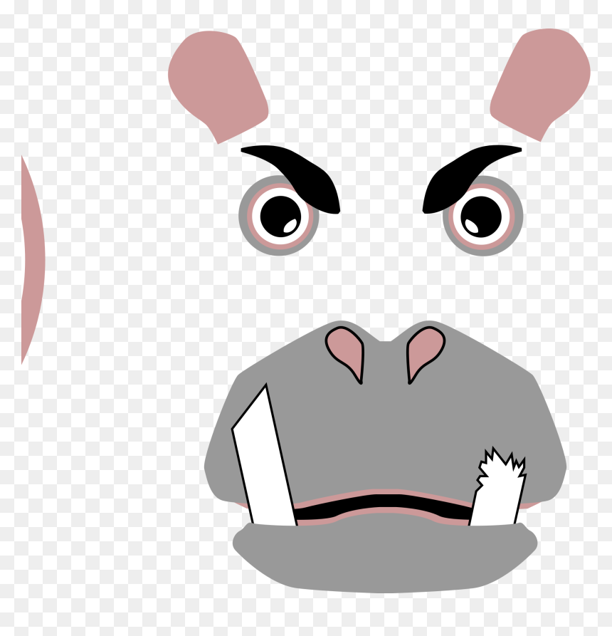 Best Friends Forever Hippopotamus Friendship Computer - Hippo Angry Face Cartoon, HD Png Download - hippopotamus png