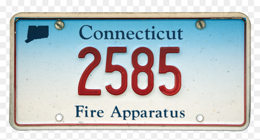 Connecticut License Plate Fire Apparatus, HD Png Download - fire text png