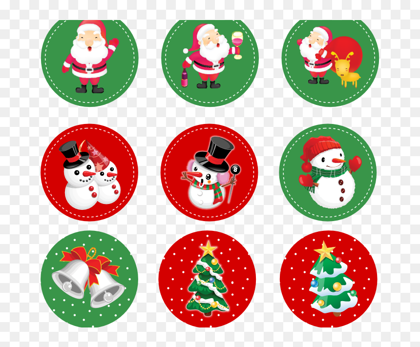 Topper De Santa Claus, HD Png Download - christmas label png
