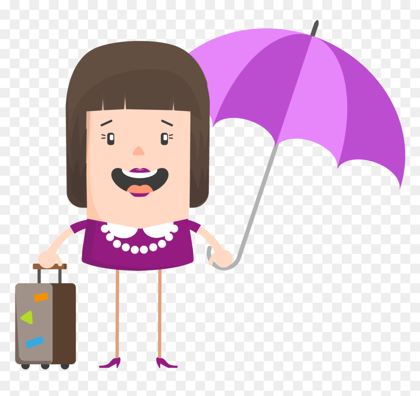 Character-set1 - Cartoon, HD Png Download - umbrella vector png