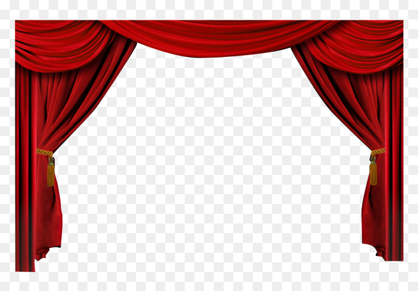 Transparent Stage Curtain Png, Png Download - blue curtain png