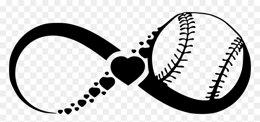 Softball Infinity, HD Png Download - heart softball png