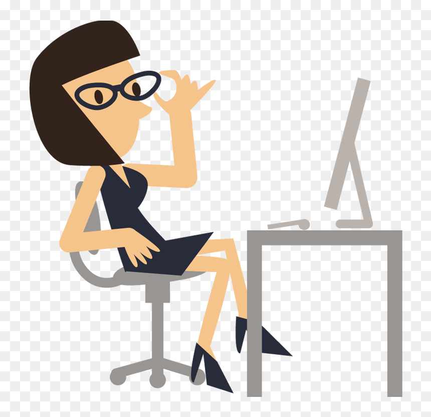 1dsp 20160104 Business - Clip Art Girl Work, HD Png Download - women sitting png