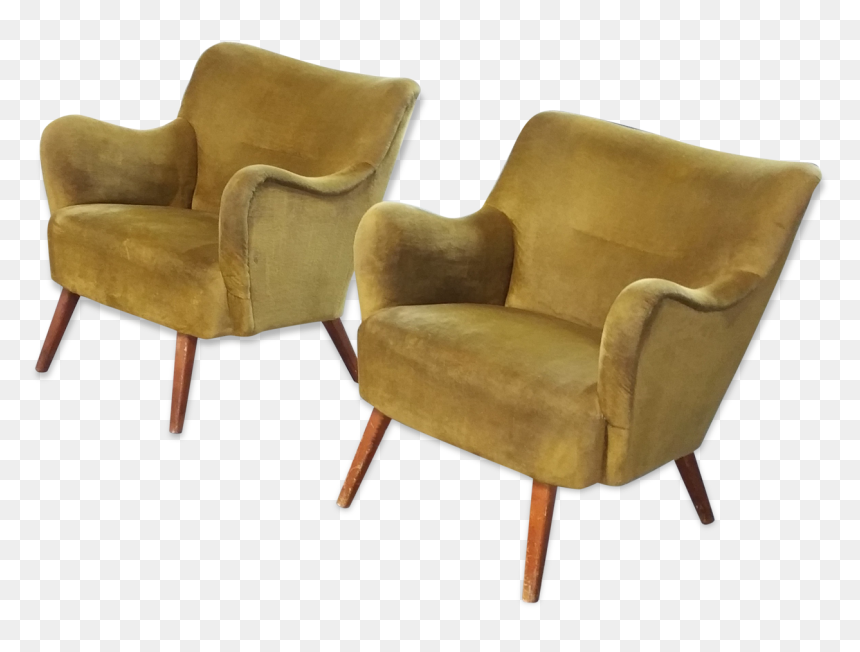 Pair Of Chairs 50s 60s Design Original Italian Gold"
 - Club Chair, HD Png Download - italian mustache png