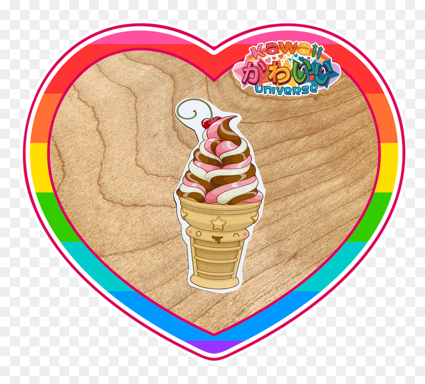 Cute Soft Serve Neo Icecream Sticker, HD Png Download - ice cream cone clip art png