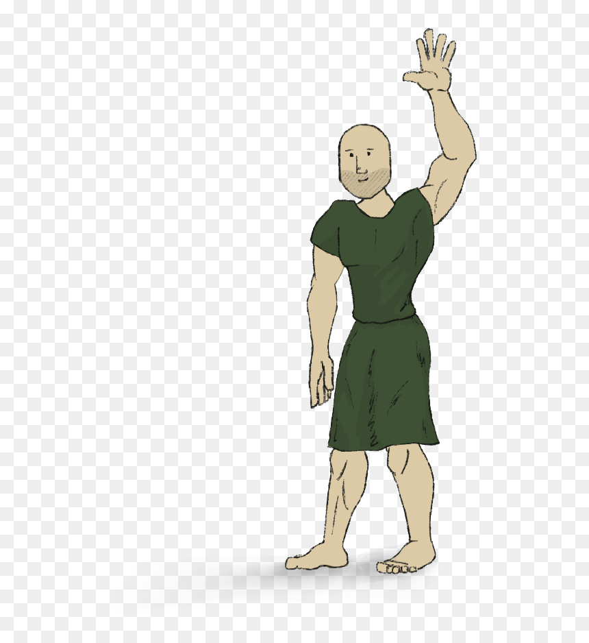 02 Caput I Imperative Man Waving - Illustration, HD Png Download - person waving png