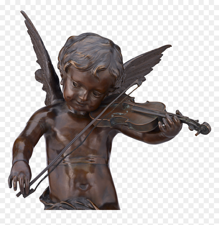 Ange Jouant Du Violin By Gaston Leroux - Statue, HD Png Download - violinist png