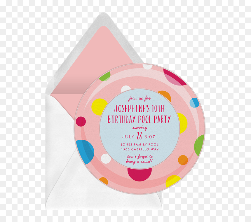 Pool Party Invitations - Circle, HD Png Download - hula skirt png