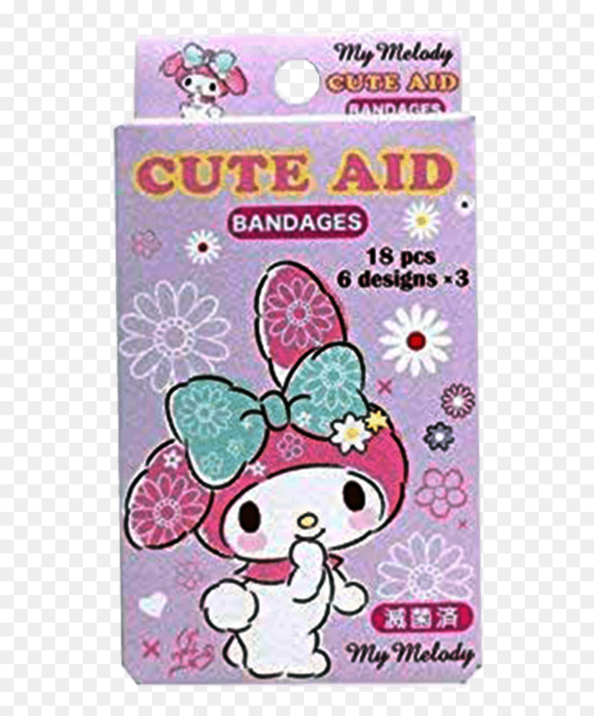 Santan My Melody Bandages 18pcs - Band Aid Japanese Cute, HD Png Download - my melody png