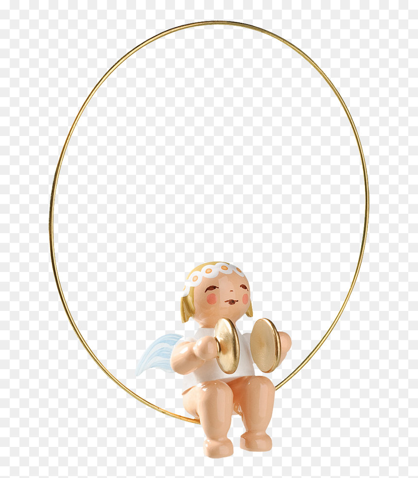 Christmas Tree Angel In Ring With Cymbals - Angel, HD Png Download - angel ring png